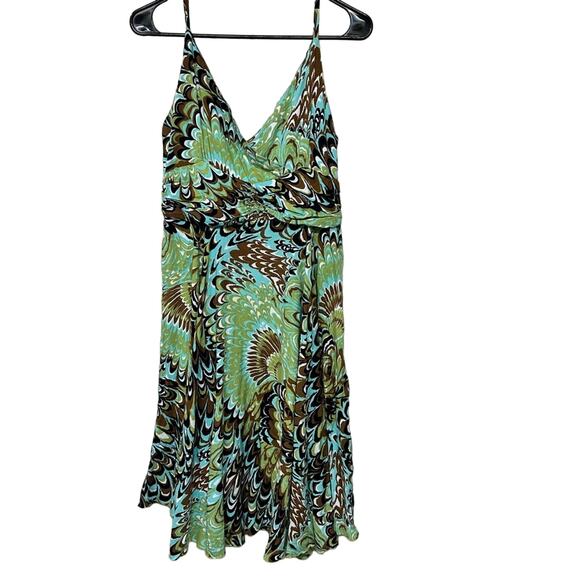 Margarita Spaghetti Strap Multicolor Artsy Y2K Dress Size Medium Peacock - Picture 1 of 4